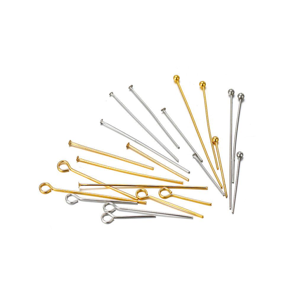 Jewelry Making Head Pins - 100/50 Buah Jarum Kepala Mata Baja
