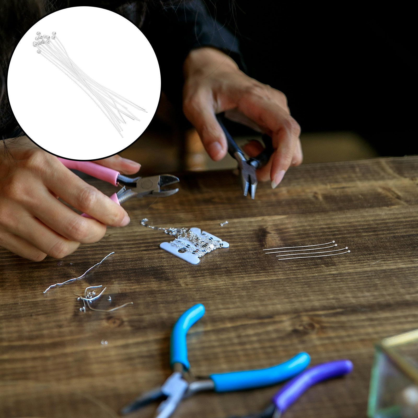 Jewelry Making Head Pins - 200Pcs Pin Kepala Bola Fleksibel 50Mm