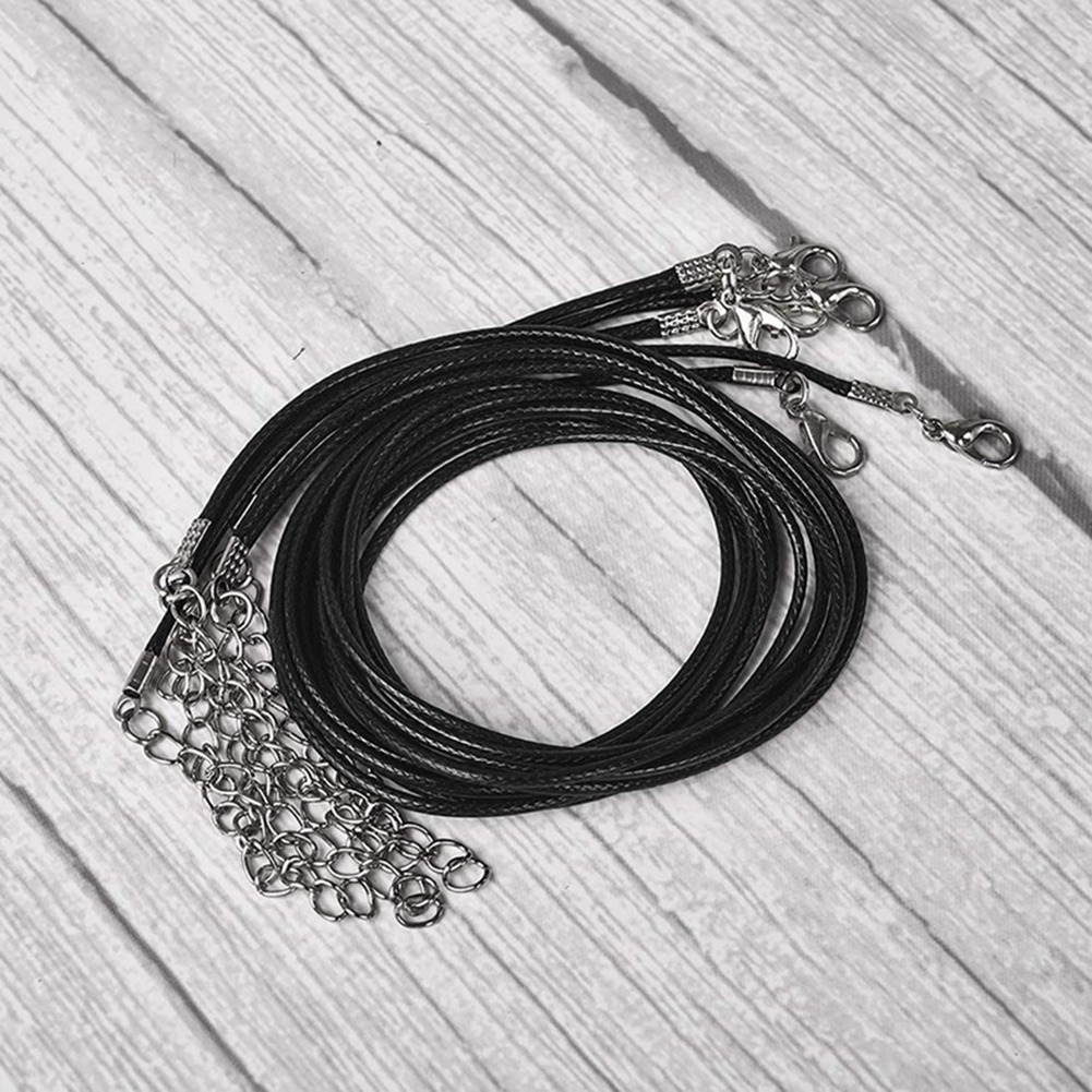 Jewelry Making Wax - 40 Buah Tali Kalung Hitam Berlapis