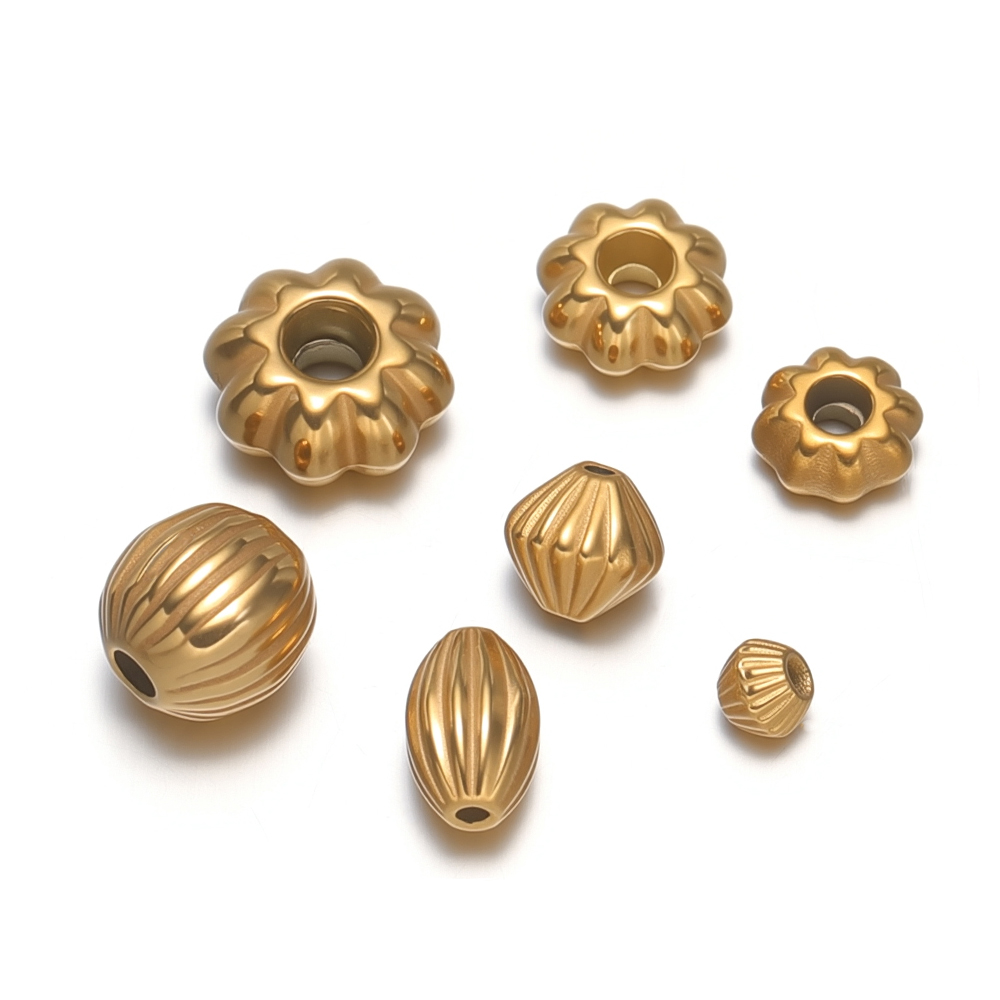 Jewelry Making Supplies Wholesale - 20Pcs Manik-Manik Bunga Stainless Steel Tabung