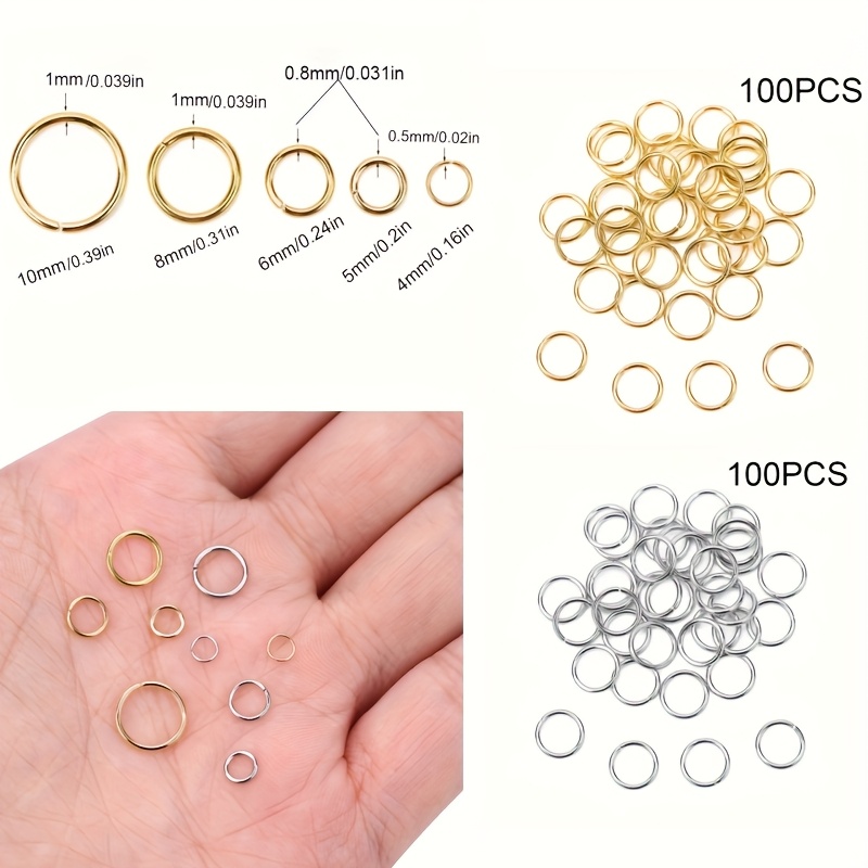 Jewelry Making Supplies Wholesale - 100 Cincin Penghubung Perhiasan Baja Tahan
