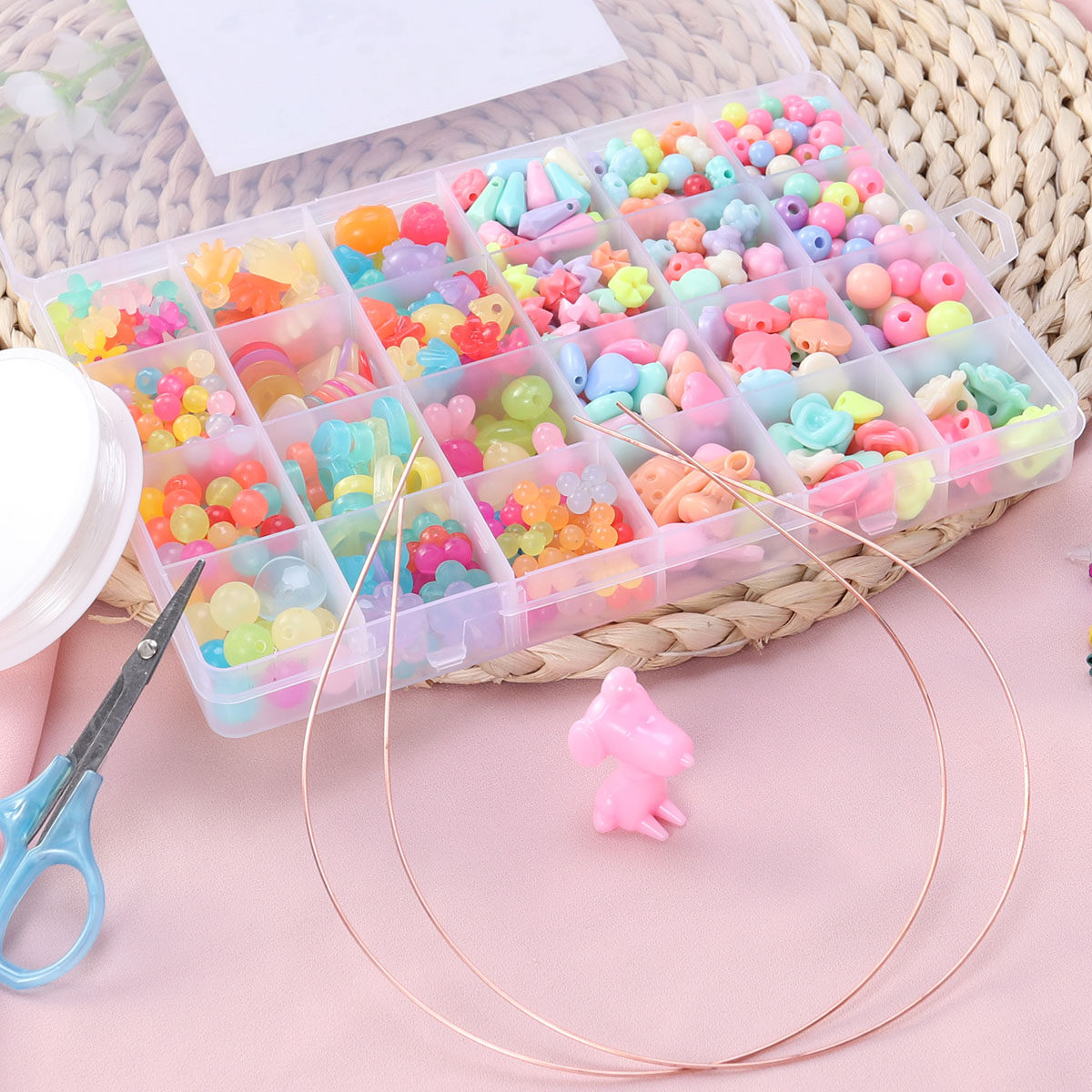 520Pcs Set Manik-manik Perhias - Jewelry Making Kit For Kids ulasan dan harga