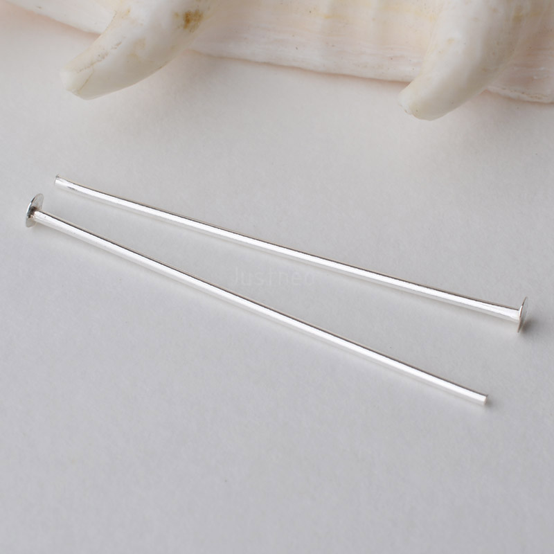 Jarum Kepala Datar Perak Sterl - Jewelry Making Head Pins ulasan dan harga