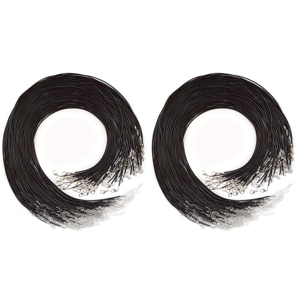 40 Buah Tali Kalung Hitam Berl - Jewelry Making Wax ulasan dan harga