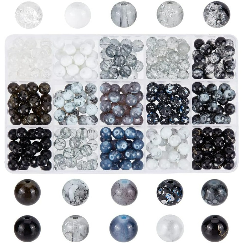 300 Buah 8Mm Manik-manik Kaca  - Jewelry Making Diy Kit ulasan dan harga