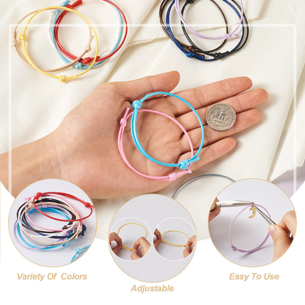 120Pcs 12 Warna Tali Poliester - Jewelry Making Wax ulasan dan harga