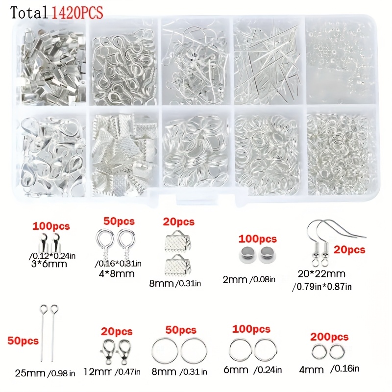 1420pcs 1 kotak Set Perlengkap - Jewelry Making Diy Kit ulasan dan harga