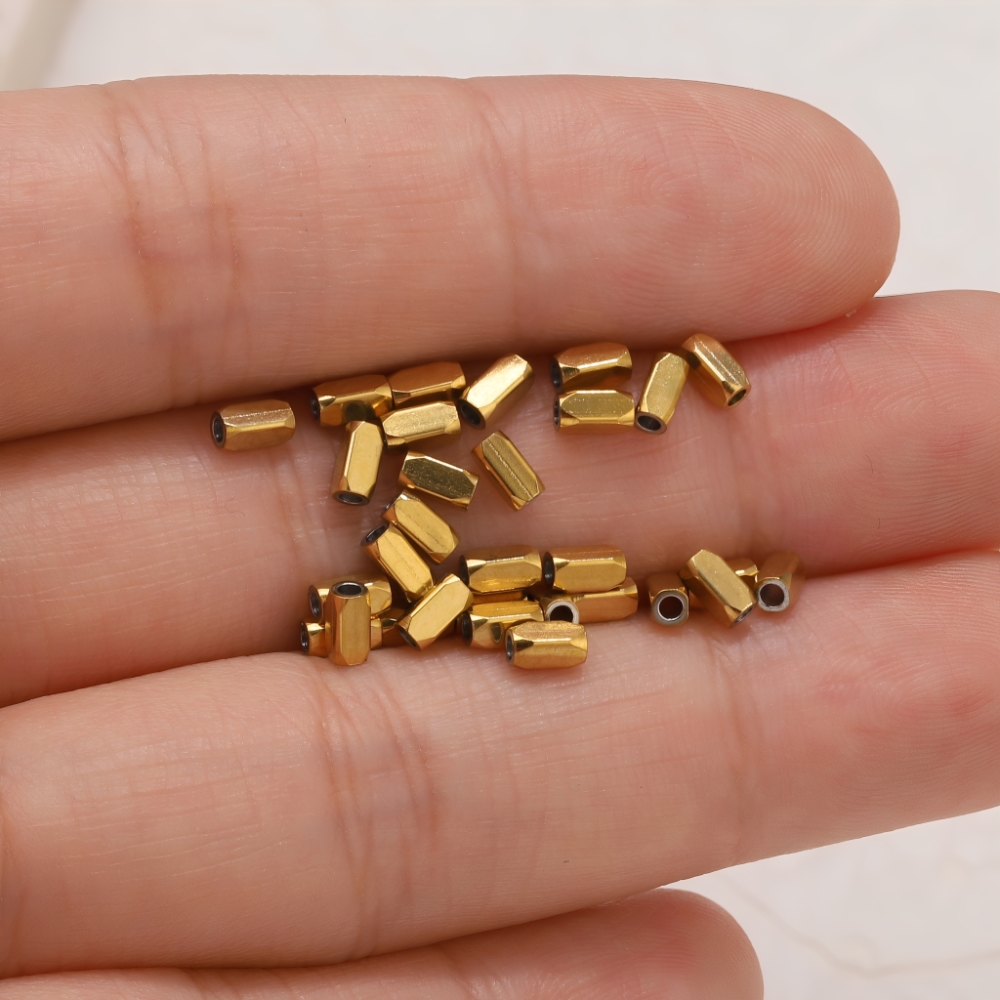 20pcs Manik-Manik Spacer Heksa - Jewelry Making Supplies Wholesale ulasan dan harga